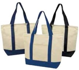 Deluxe Zippered 12oz Cotton Canvas Tote Bag - 20" W x 16" H x 6" D